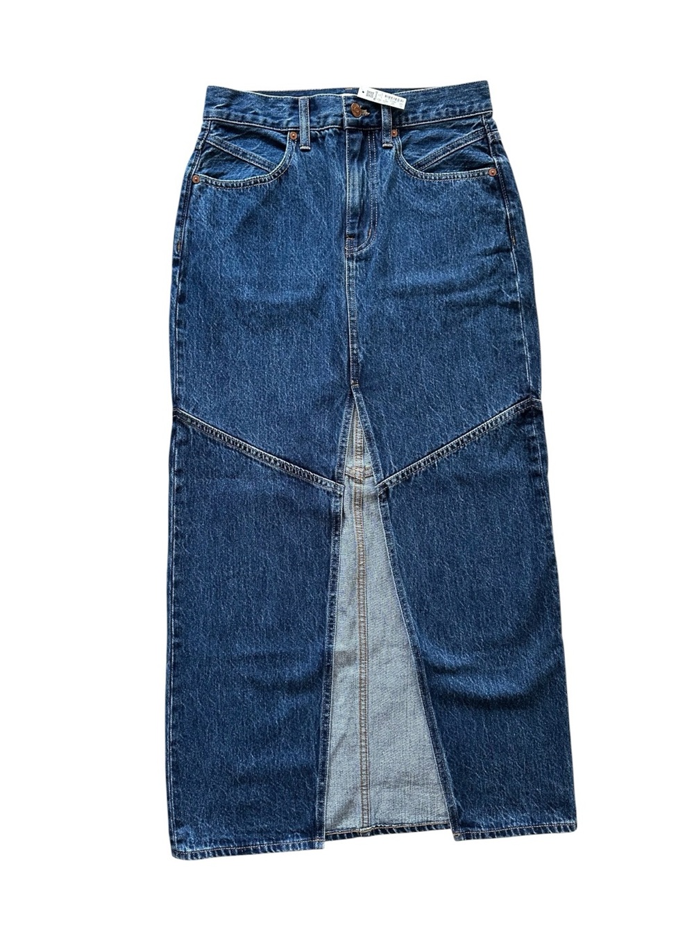 Madewell Denim Mid Rise Maxi Skirt Pineland Wash